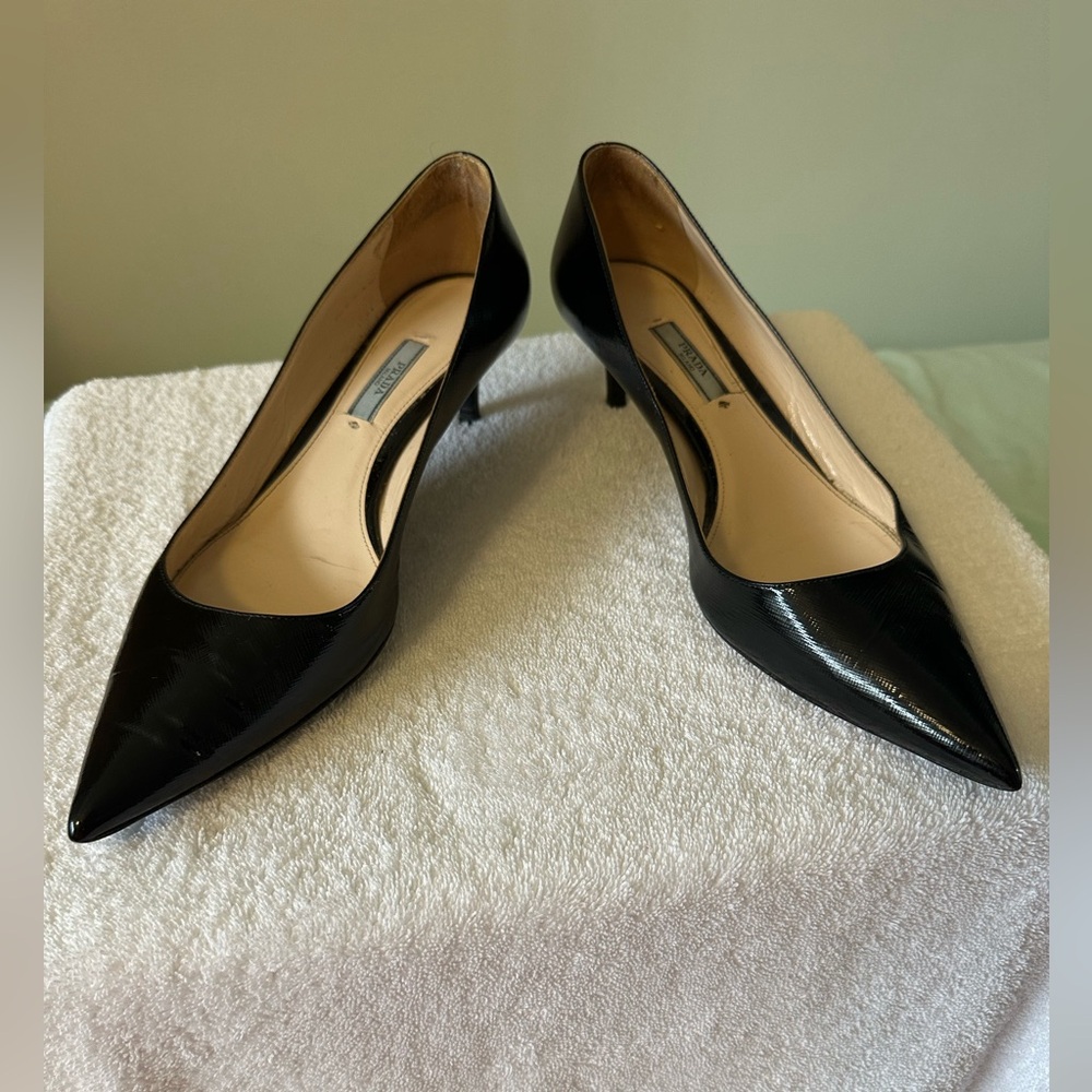 Prada Black Pointed Toe Heels